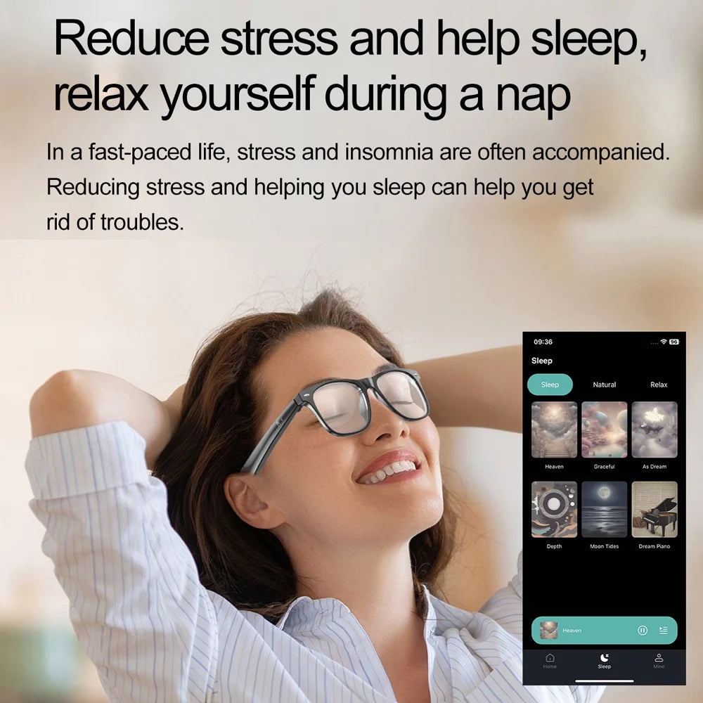 Wireless Bluetooth Glasses For Men/Women, Smart Glasses With Open-Ear Voice Control & Calling, Anti-Blue Light, AI Assistant & Translation For Traveling & Driving.....10% OFF! AVERAGING 14 SALES/WEEK- DEFINATELY TRENDING!