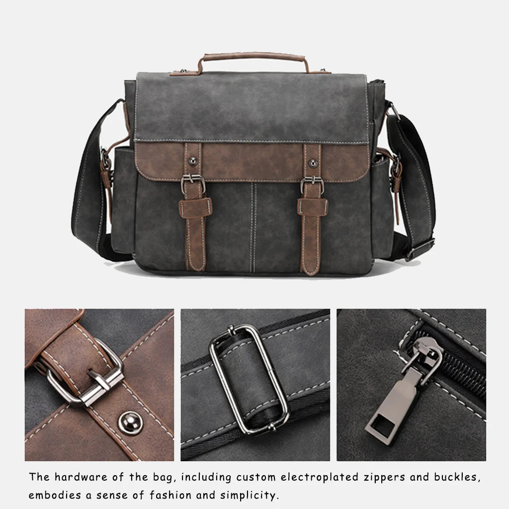 Men's Vintage Designer, Hand Stitched Leather Briefcase,  Serves As A Trendy Item To Show Individuality, Making The User Stand Out From The Crowd.....15% OFF!