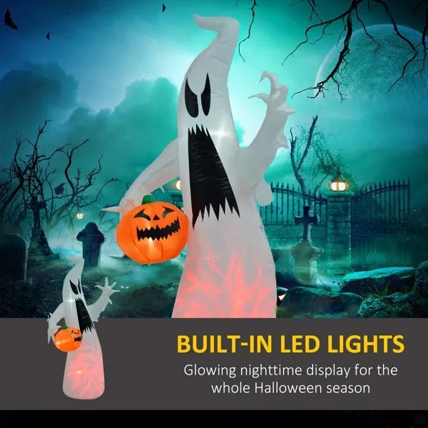 Halloween Ghost Holding Pumpkin Inflatable. 10% OFF!