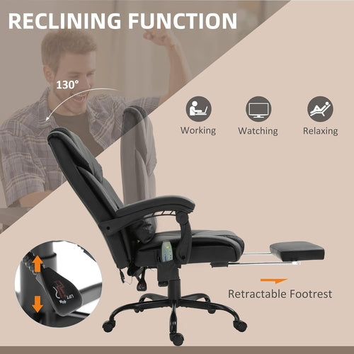 Ergonomic High Back Massage Office Chair With 6 Vibration Points And Footrest, Remote Control....STILL TRENDING....7 REMAINING!