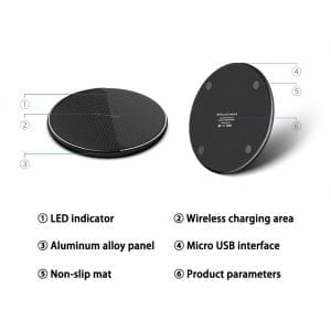 15W Fast Wireless Charger Pad, Compatible With Samsung Galaxy Series & Most iPhone Series