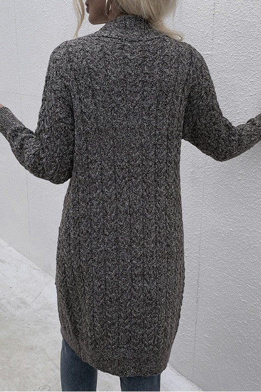 Women's Gray, Dual Pocket, Button Front Long Sleeve Cardigan. VERY POPULAR & STILL TRENDING ON GOOGLE!