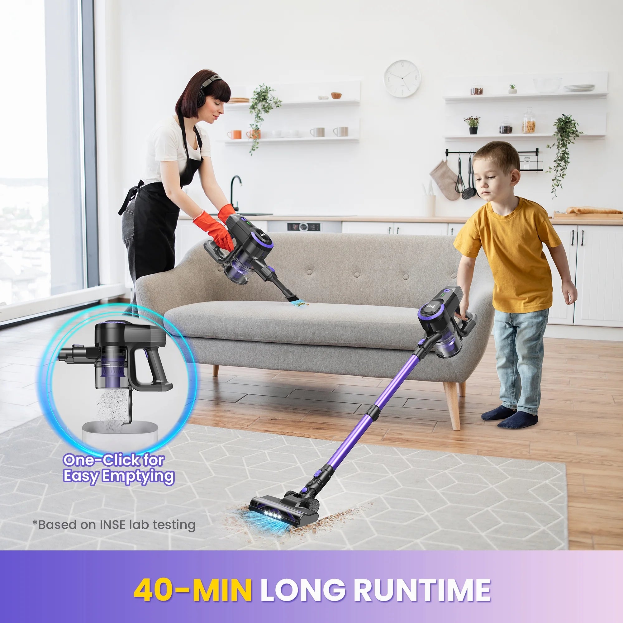 Cordless Vacuum Cleaner,  For Carpet-Hardwood Floor-Pet Hair, 5-Layer High-Efficiency Filtration System, Powerful Suction & Strong Motor.....154@ OFF! TRENDING NOW!