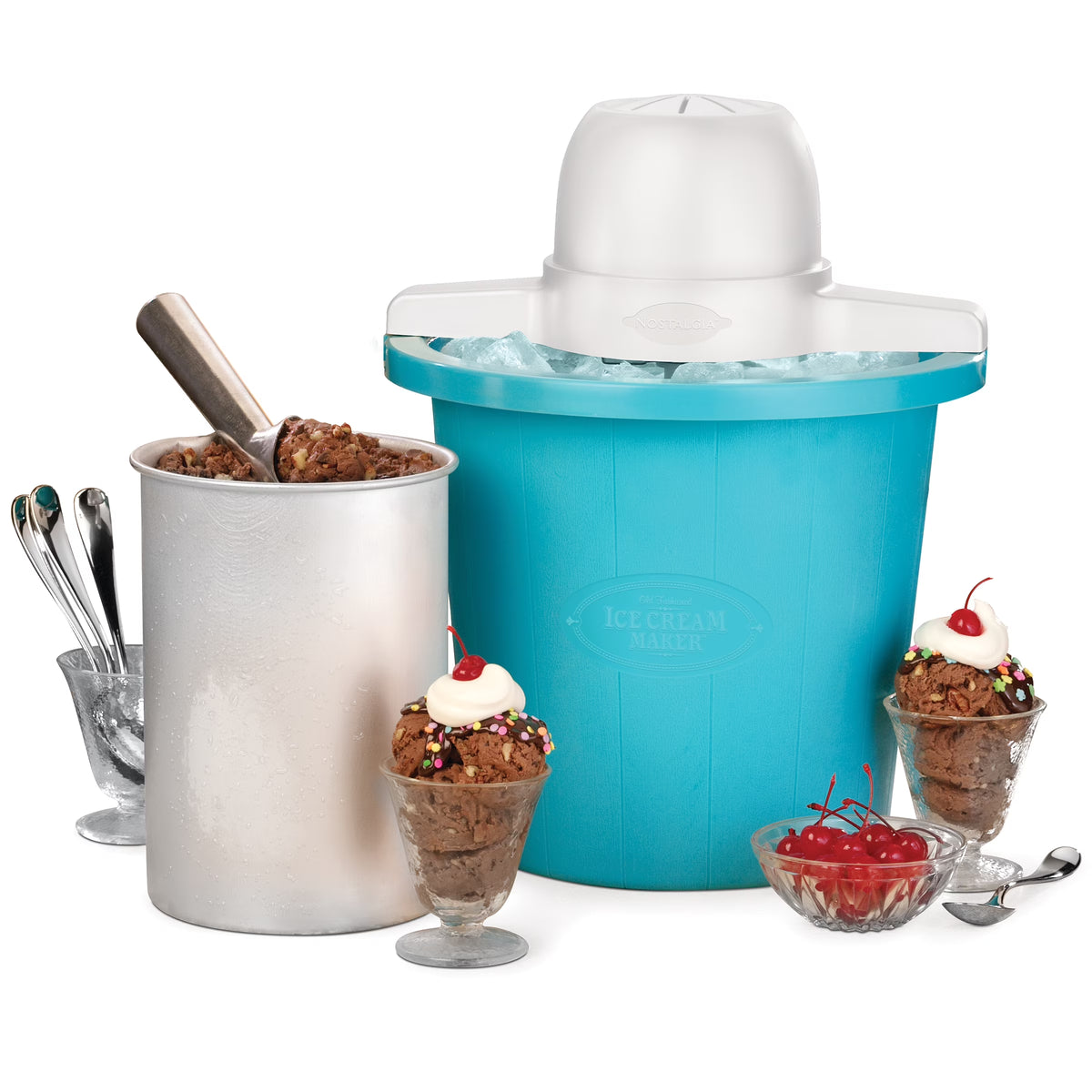 Ice Cream Maker - Electric, Fast & Easy Way To Make 4-Quarts Of Ice Cream, Frozen Yogurt, Or Gelato. Include A Few Ingredients & Let The Electric Motor Do The Rest.....
