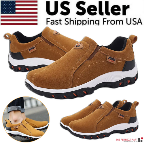 Men's Loafer Slip On Athletic Shoes, Great Arch Support, Breathable & Non-Slip.