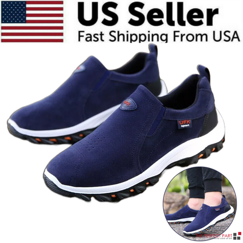 Men's Loafer Slip On Athletic Shoes, Great Arch Support, Breathable & Non-Slip.