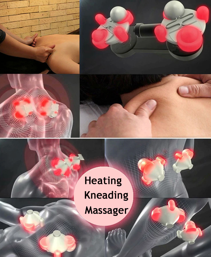 Shiatsu Back, Neck & Shoulder Massager, With Heat Deep Kneading Tissue Massage, 3 Speed Strength Levels.