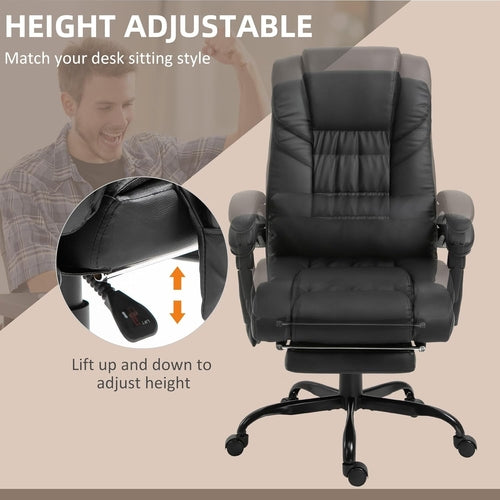 Ergonomic High Back Massage Office Chair With 6 Vibration Points And Footrest, Remote Control....STILL TRENDING....7 REMAINING!