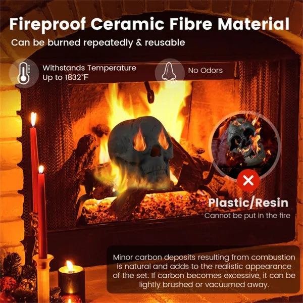 Halloween Human Skull For Fireplace/Fire Pitt. 10% OFF!