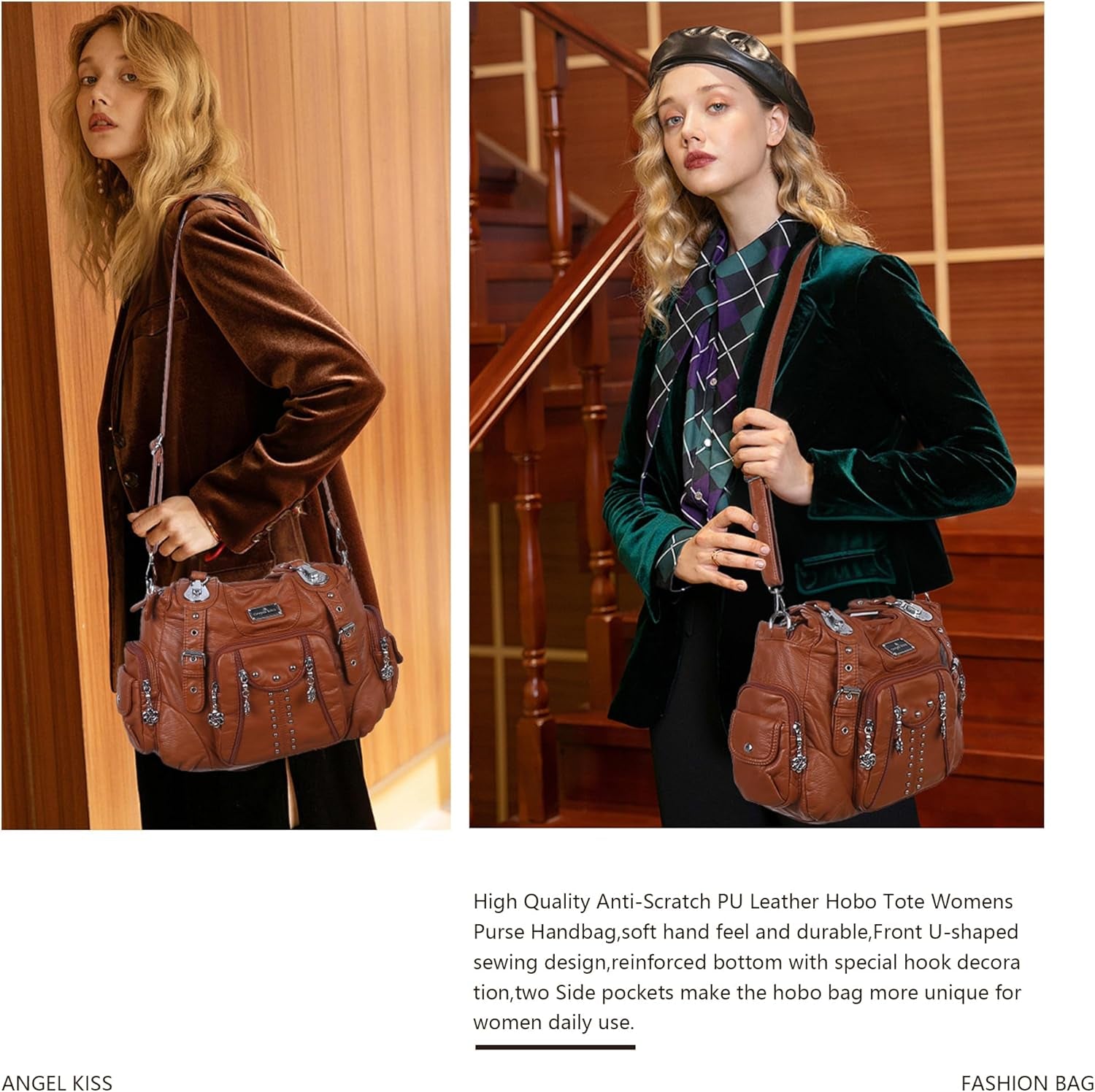  Women's Large Hobo Bag, Soft Leather Shoulder Bag With Adjustable Shoulder Strap, The Perfect "Hold Everything Bag"...10% OFF!  TRENDING THIS WEEK!!