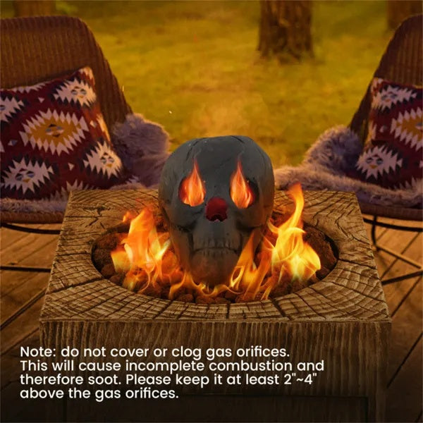 Halloween Human Skull For Fireplace/Fire Pitt. 10% OFF!