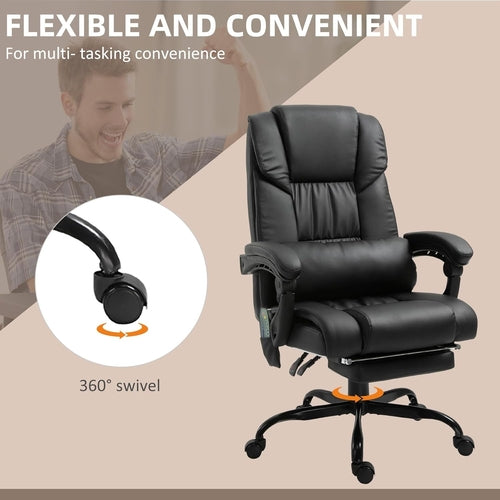 Ergonomic High Back Massage Office Chair With 6 Vibration Points And Footrest, Remote Control....STILL TRENDING....7 REMAINING!