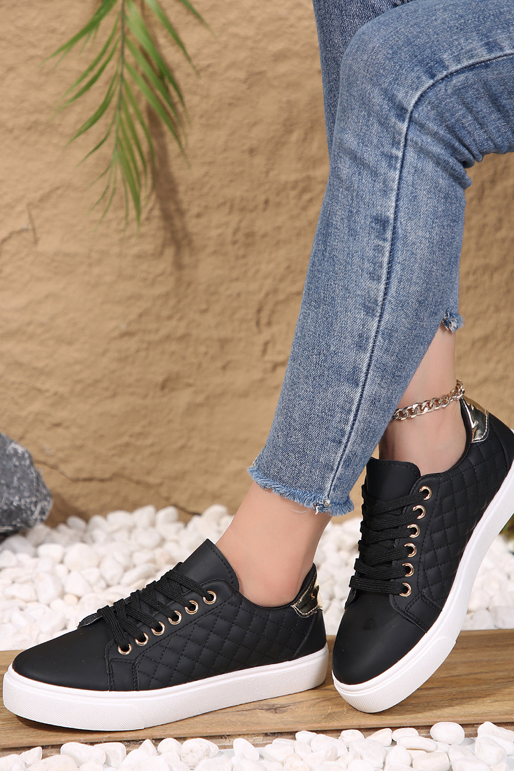 Harper Quilted Lace Up Sneakers-2