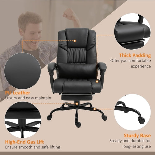 Ergonomic High Back Massage Office Chair With 6 Vibration Points And Footrest, Remote Control....STILL TRENDING....7 REMAINING!