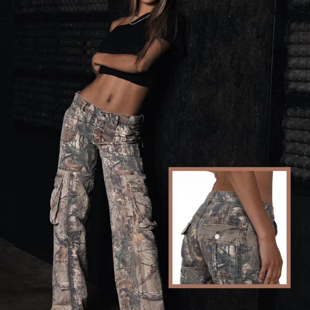 Women's Retro, Multi-Pocket, Camouflage Cargo Pants. STILL VERY POPULAR AND STILL TRENDING!