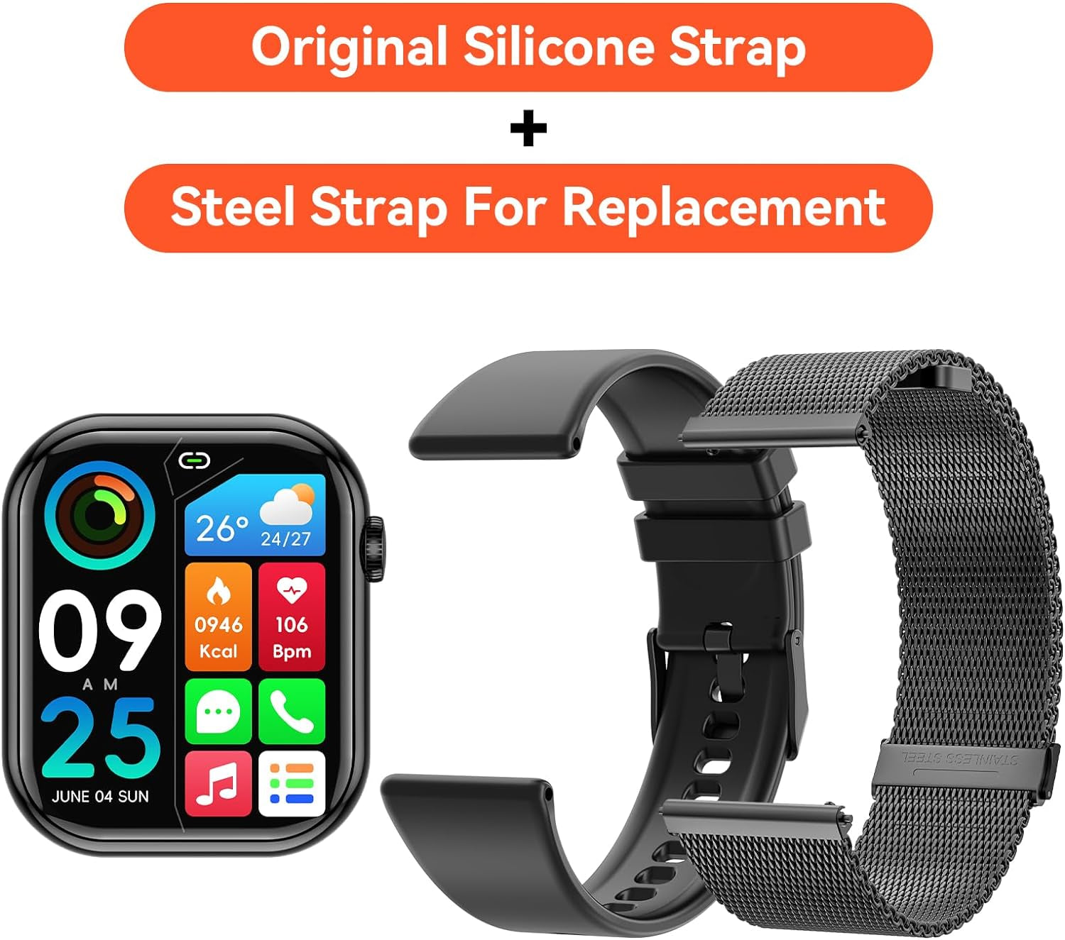 Men's & Women' Bluetooth Smart Watch  For Apple iPhone & Android, Built In Microphone & Speaker To Receive/Make Calls, Health Monitoring, Multi-Health Modes....10% OFF!