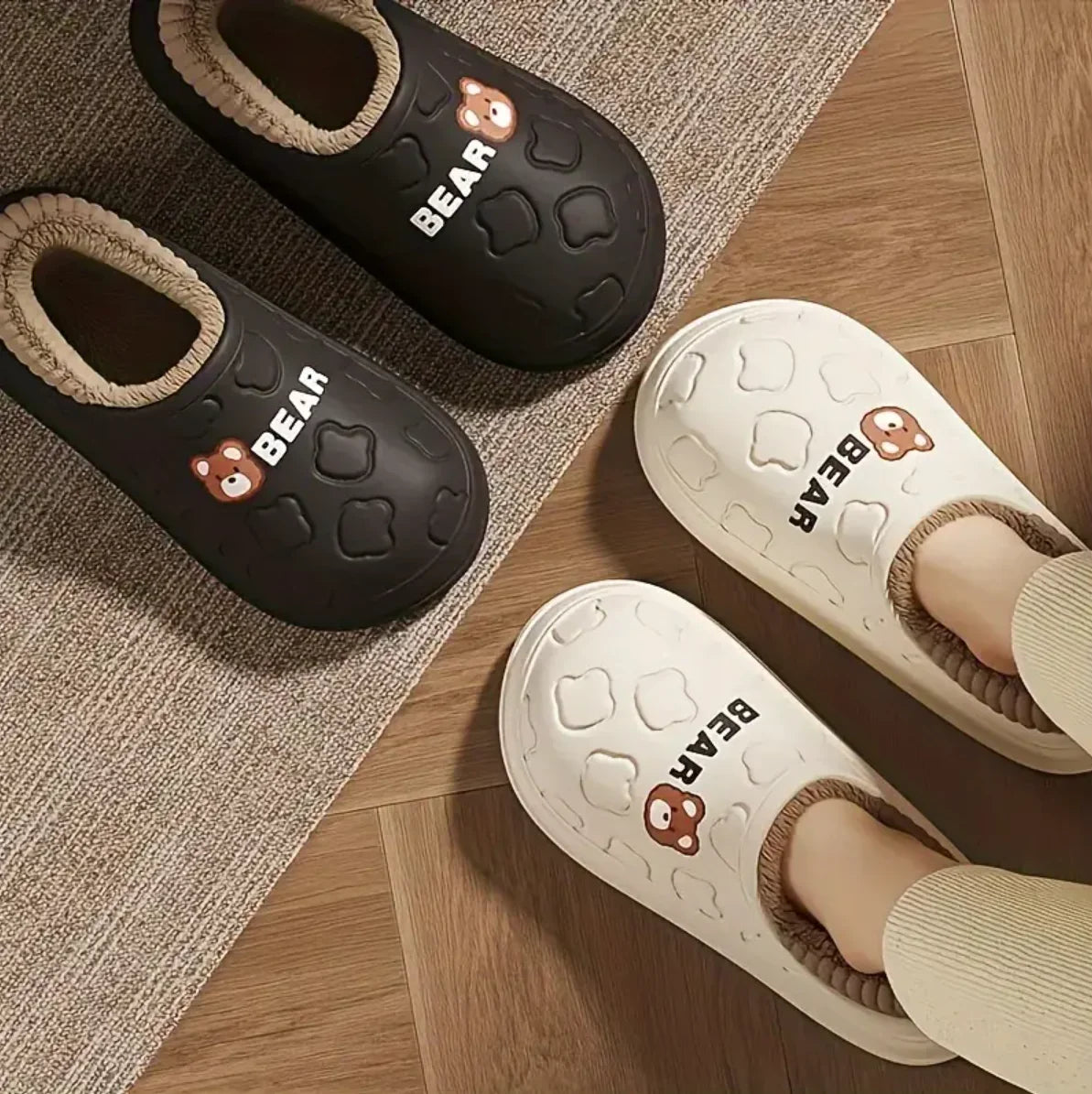 Slippers- Cute Bear, Waterproof, Warm Plush Lined Slip On Slippers, Outside/Inside...20% OFF! TRENDING NOW!