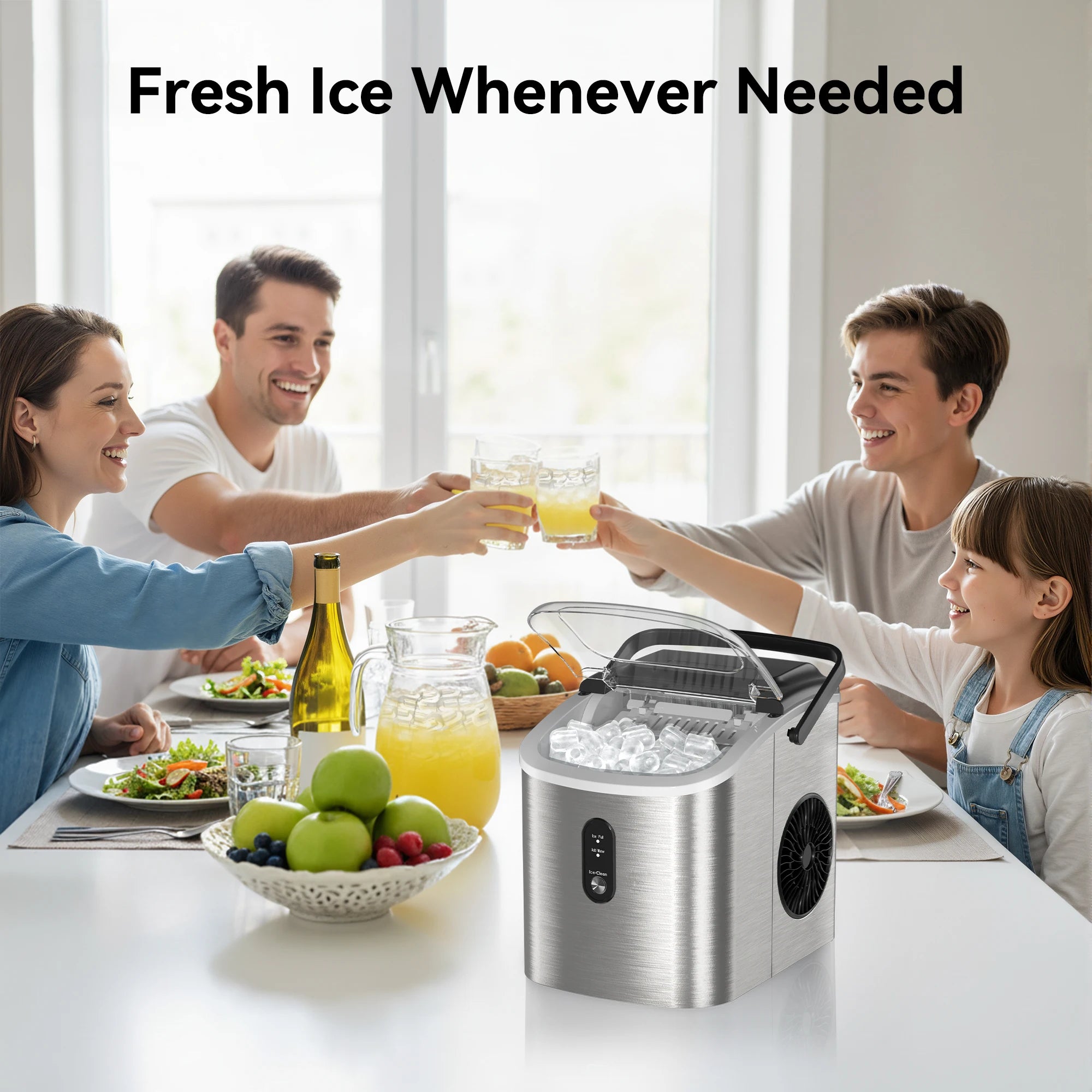 Portable, Countertop Ice Maker With Handle, 26.5 lbs./Day, Auto-Cleaning, Whisper Quite, Smart Features....39.71% OFF!