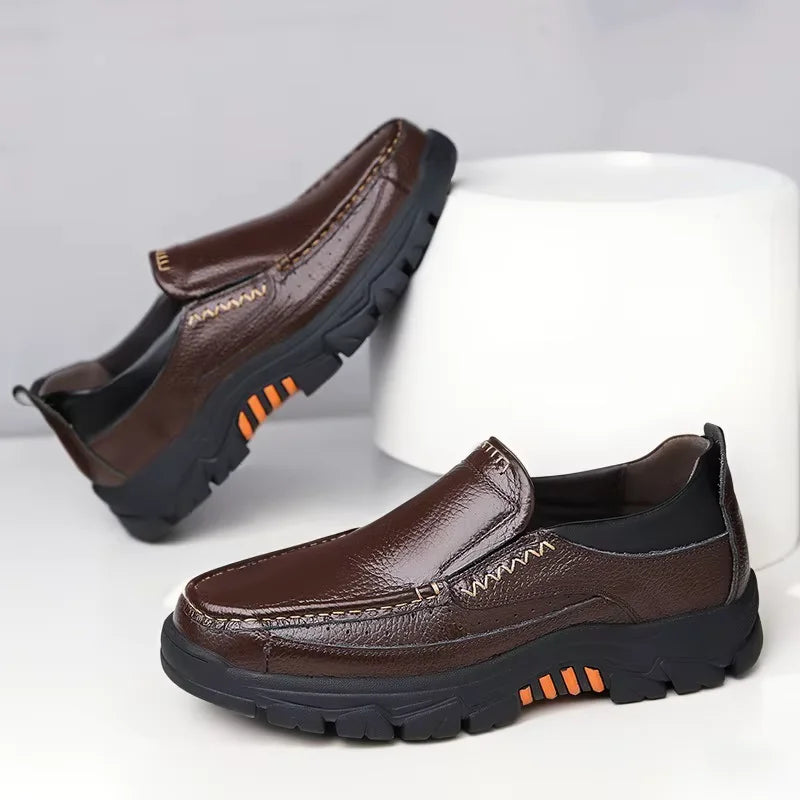 Men's Handmade, Genuine Soft Cow Leather Shoes, Thick Sole, Casual Slip On Shoes.....20% OFF! THESE SHOES ARE SELLING FAST!