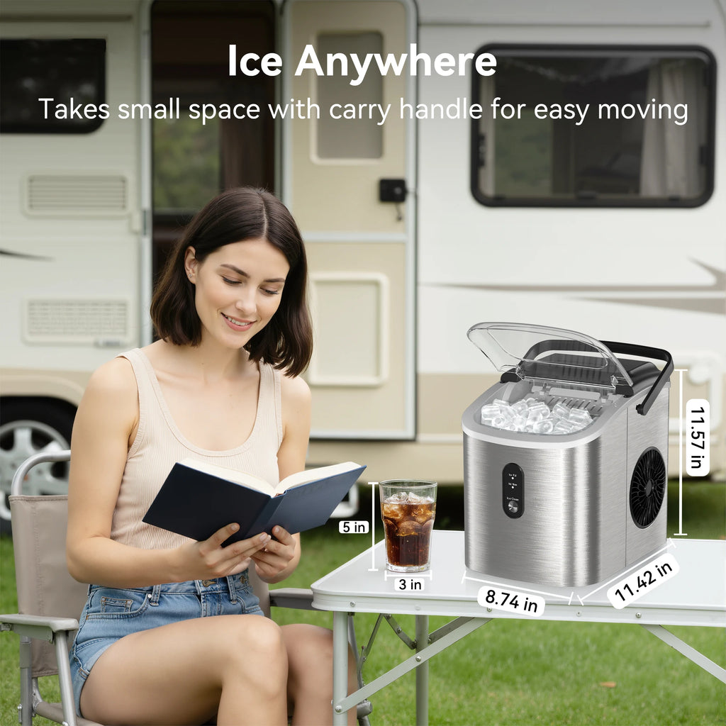Portable, Countertop Ice Maker With Handle, 26.5 lbs./Day, Auto-Cleaning, Whisper Quite, Smart Features....39.71% OFF!