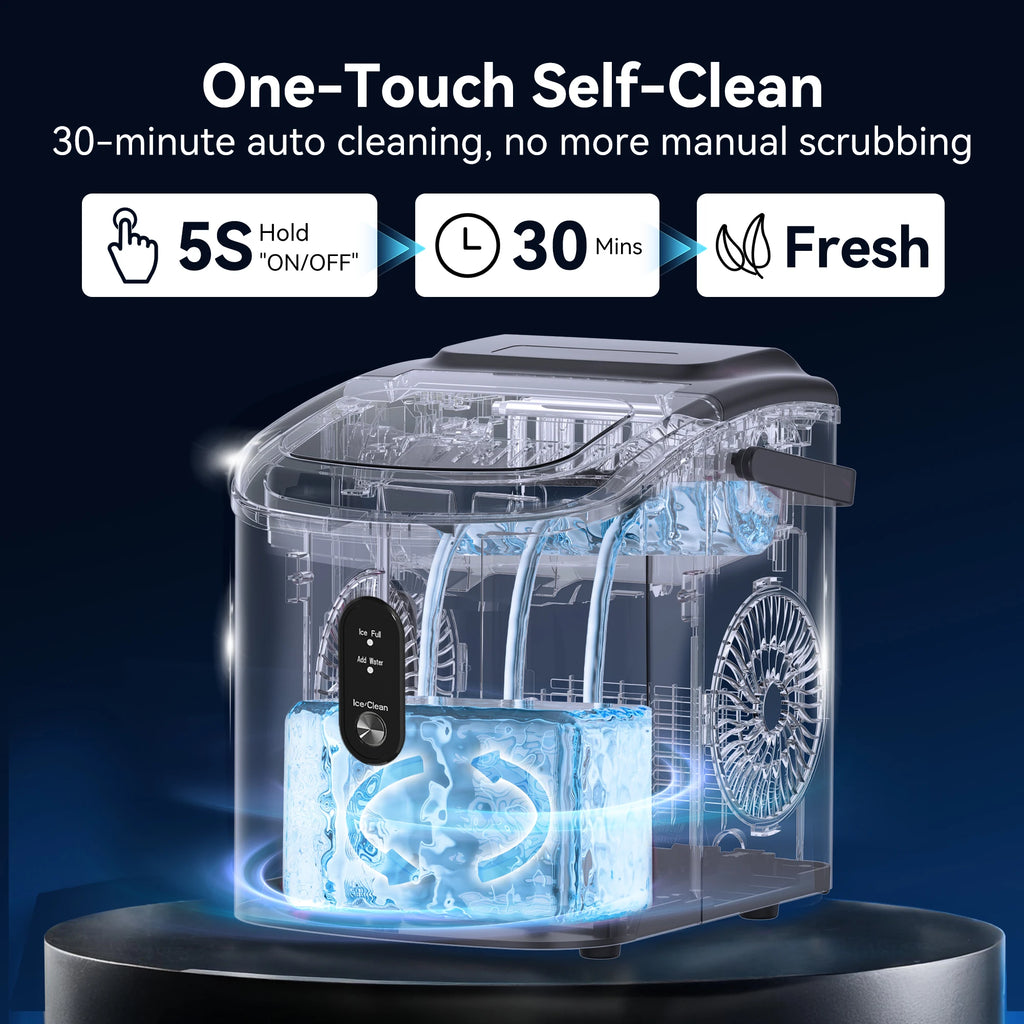 Portable, Countertop Ice Maker With Handle, 26.5 lbs./Day, Auto-Cleaning, Whisper Quite, Smart Features....39.71% OFF!