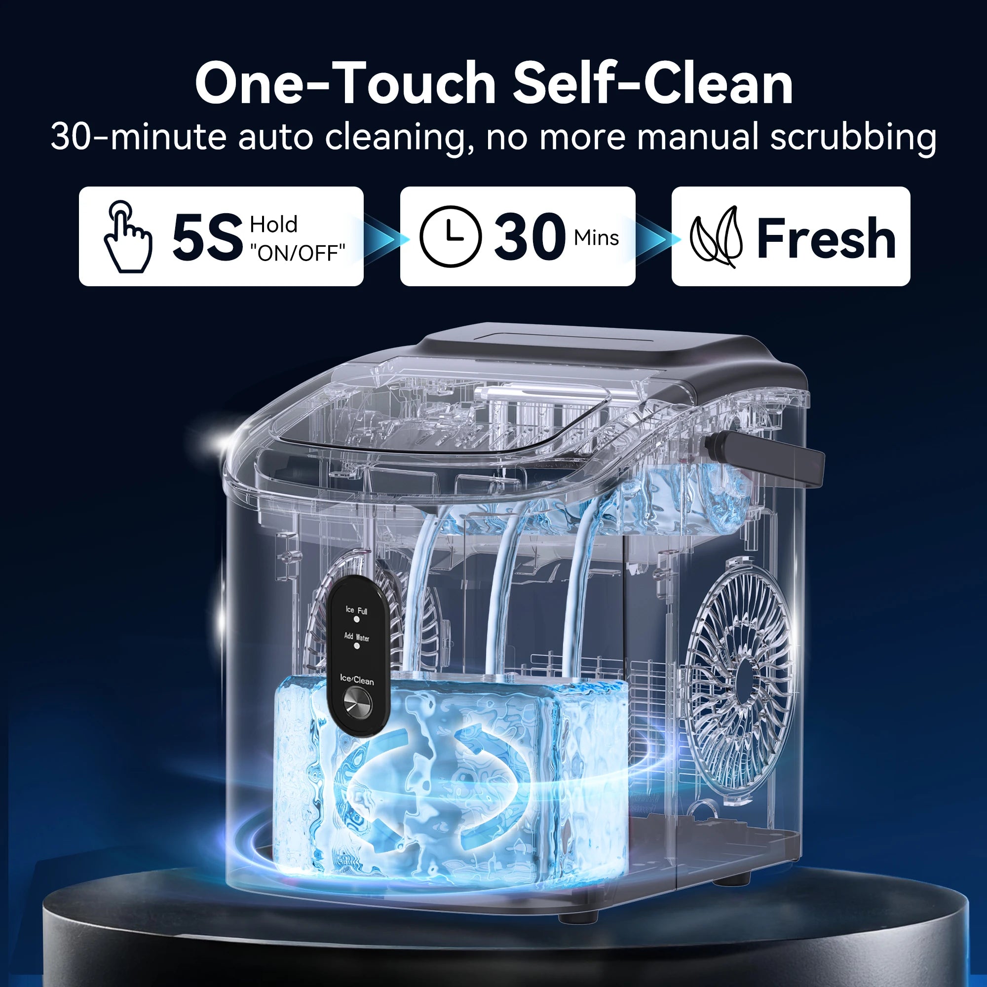 Portable, Countertop Ice Maker With Handle, 26.5 lbs./Day, Auto-Cleaning, Whisper Quite, Smart Features....39.71% OFF!