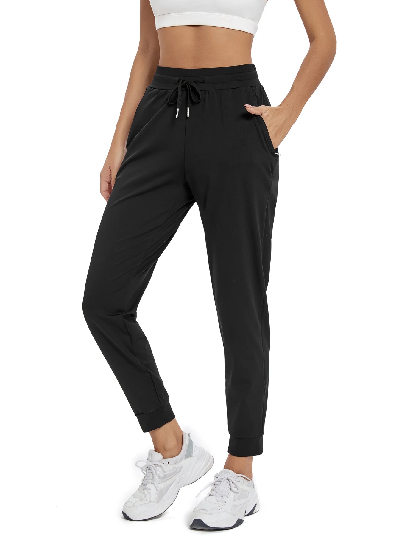 Women's Joggers, With Pockets, High Waisted- Athletic Workout Yoga Jogger Pants.