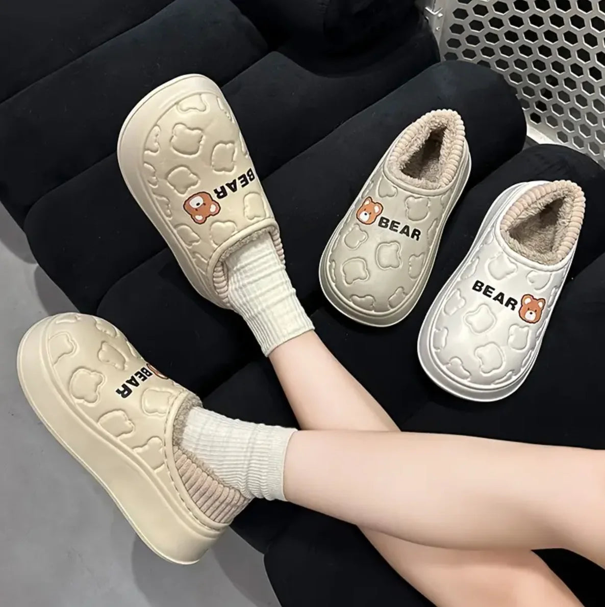 Slippers- Cute Bear, Waterproof, Warm Plush Lined Slip On Slippers, Outside/Inside...20% OFF! TRENDING NOW!