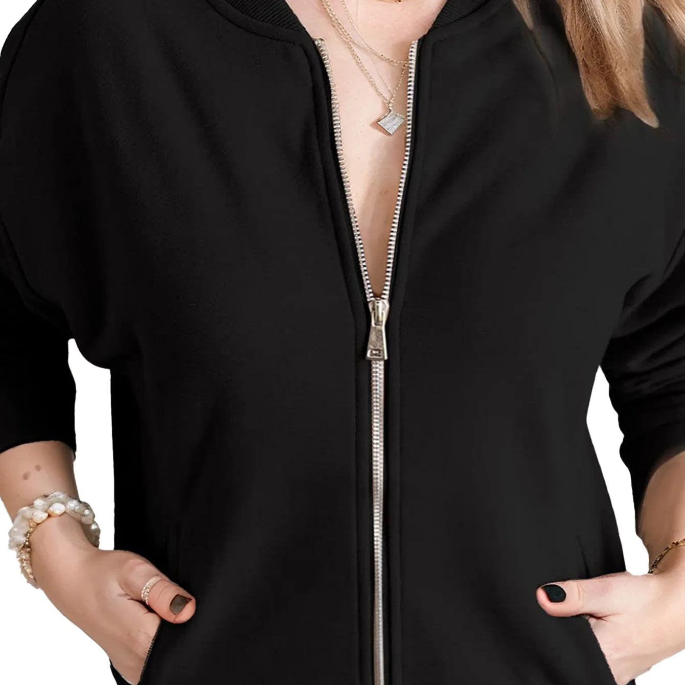 Women's Zip Up Long Sleeve Sweatshirt Jackets With Pockets, Solid Colors.....10% OFF!