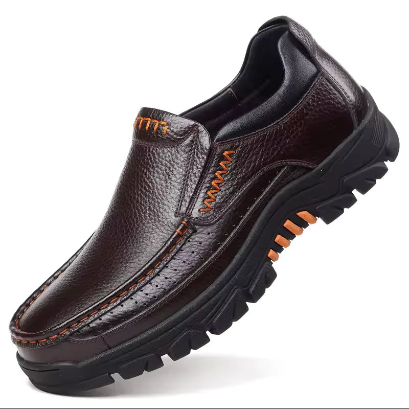 Men's Handmade, Genuine Soft Cow Leather Shoes, Thick Sole, Casual Slip On Shoes.....20% OFF! THESE SHOES ARE SELLING FAST!