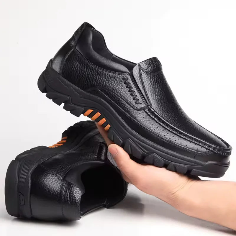 Men's Handmade, Genuine Soft Cow Leather Shoes, Thick Sole, Casual Slip On Shoes.....20% OFF! THESE SHOES ARE SELLING FAST!