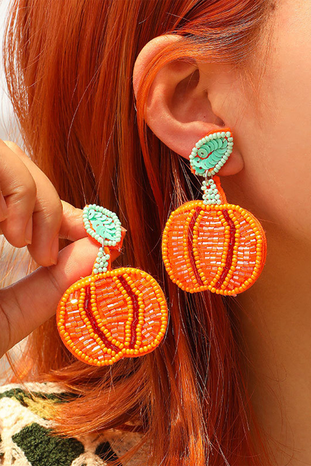 Halloween Pumpkin Dangling Earrings-1