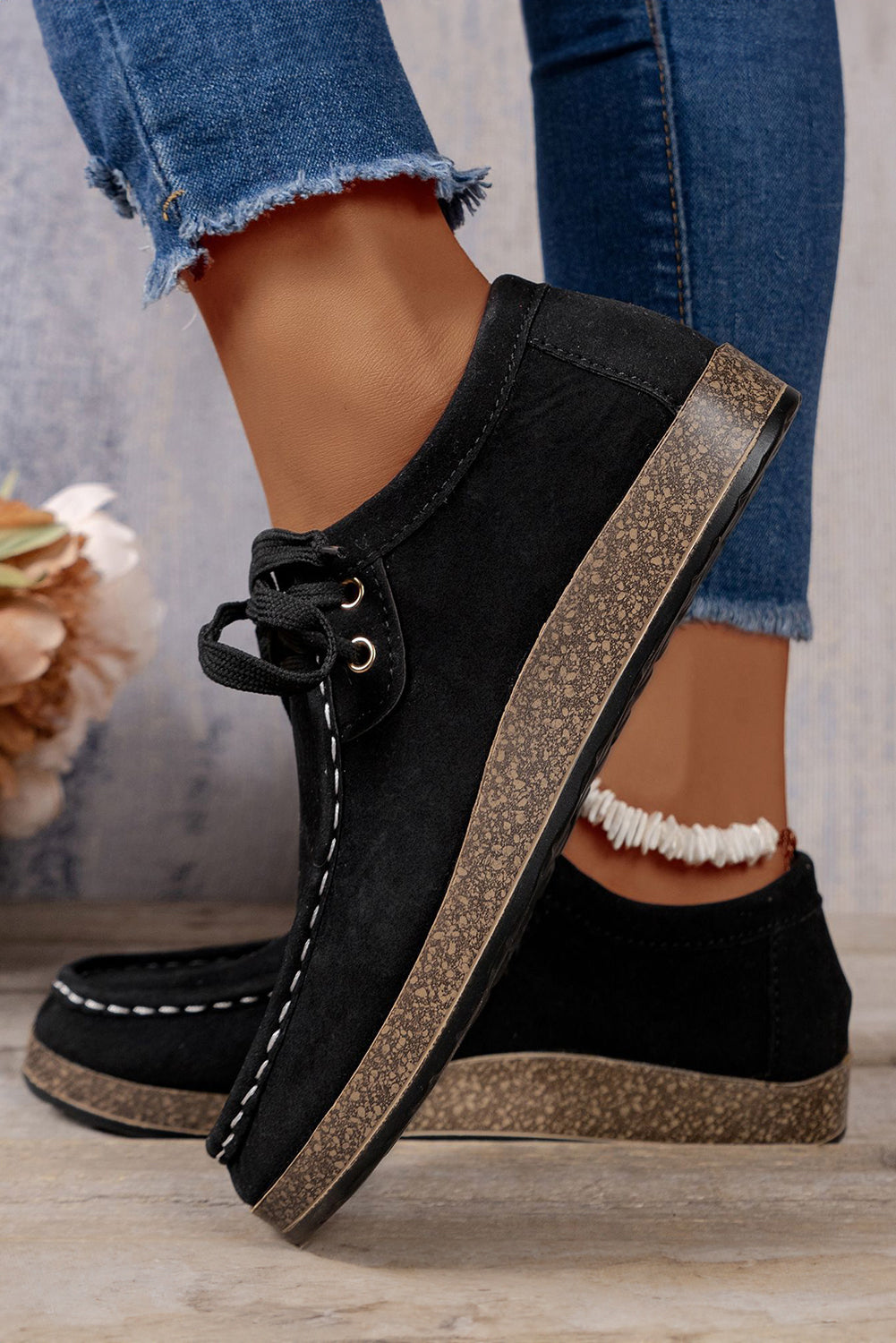 Women's, Thick Sole, Lace-Up Casual Shoes, Detailed Stitching....STILL TRENDING ON GOOGLE, ONLY 6 MORE IN STOCK!