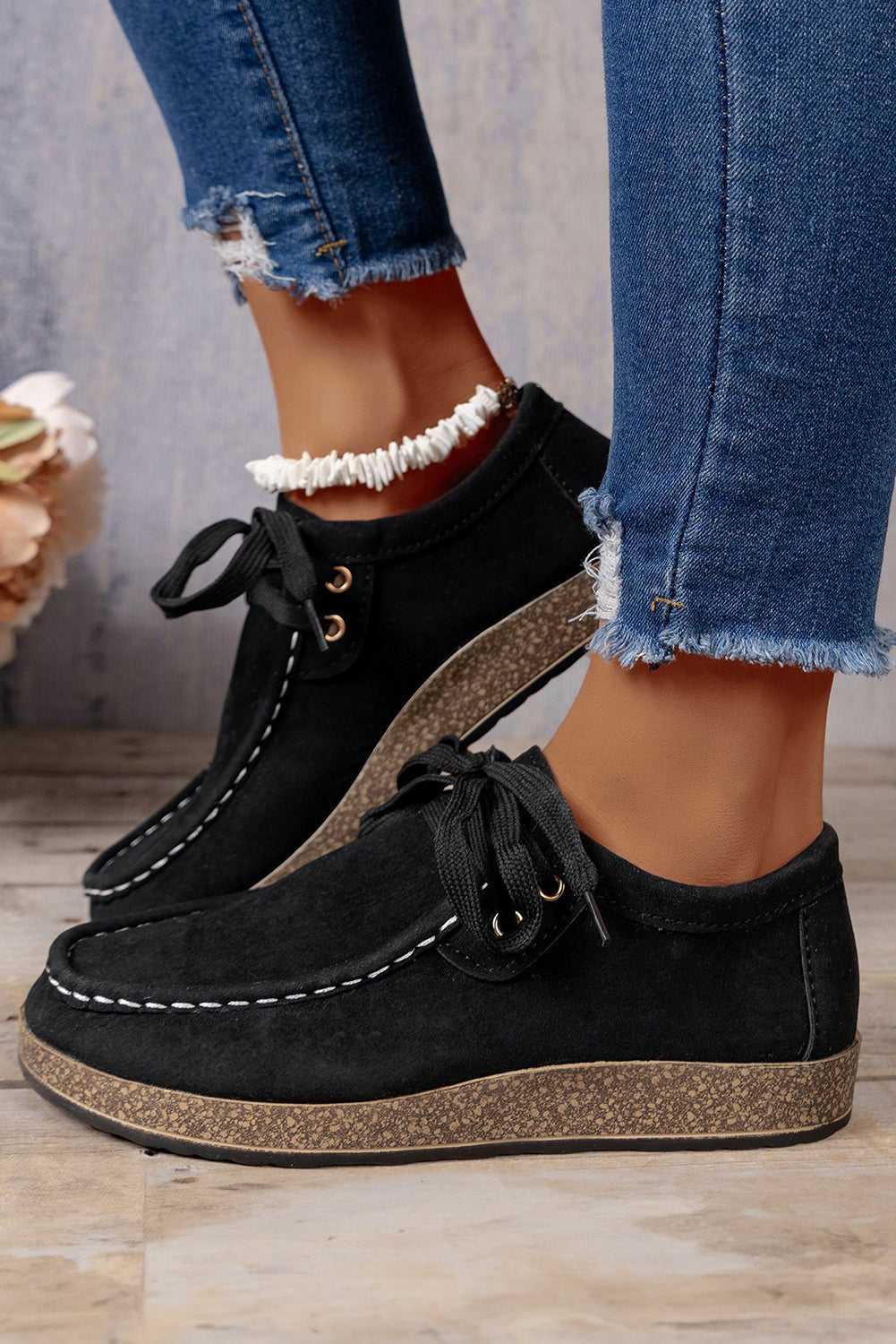 Women's, Thick Sole, Lace-Up Casual Shoes, Detailed Stitching....STILL TRENDING ON GOOGLE, ONLY 6 MORE IN STOCK!