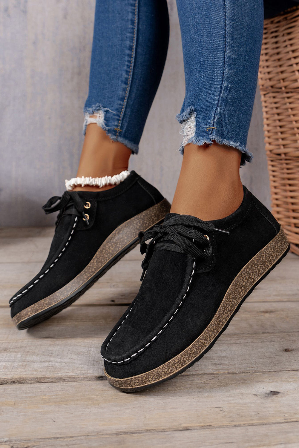 Women's, Thick Sole, Lace-Up Casual Shoes, Detailed Stitching....STILL TRENDING ON GOOGLE, ONLY 6 MORE IN STOCK!
