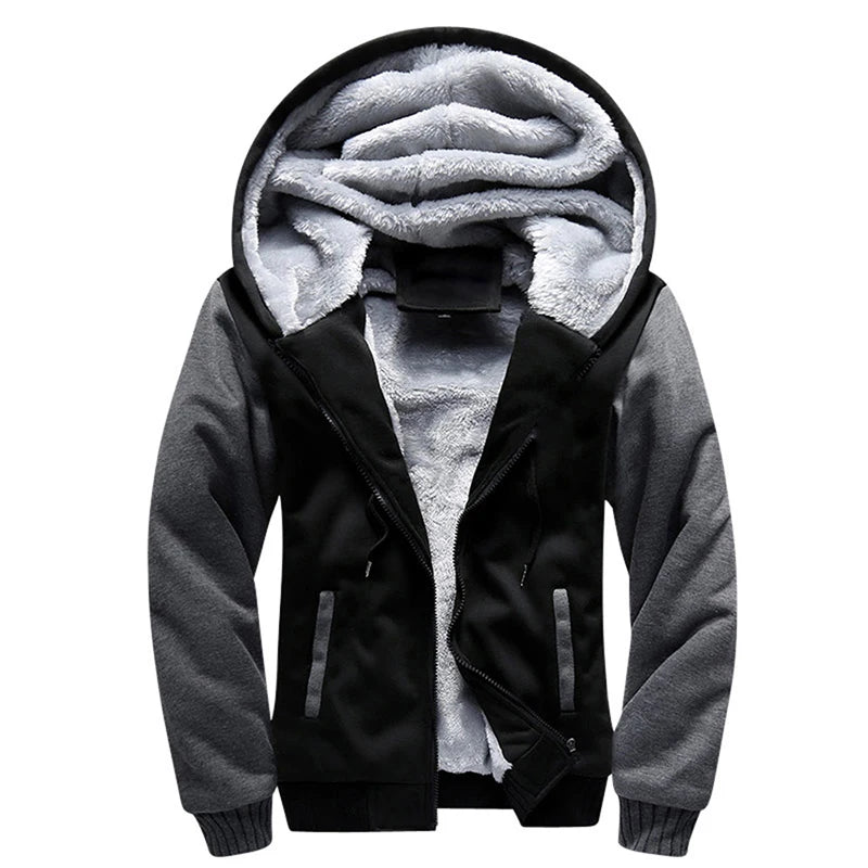 Men's Winter Jacket, Fleece Long Sleeve Coat, Hoodie....22.47% OFF!