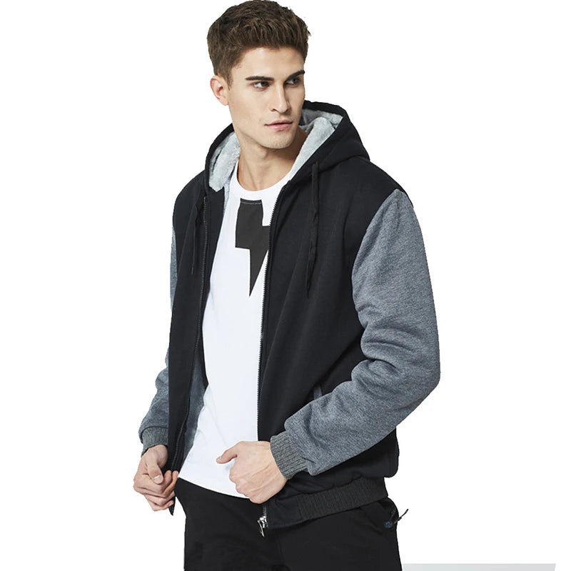 Men's Winter Jacket, Fleece Long Sleeve Coat, Hoodie....22.47% OFF!
