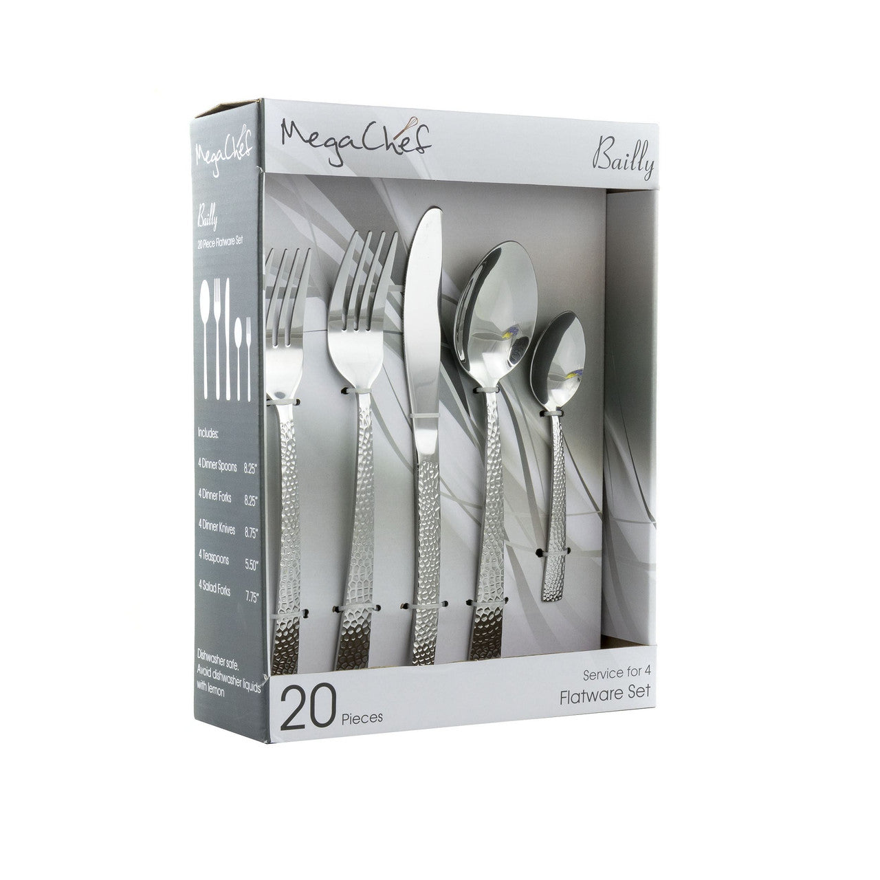 20 Piece Flatware Utensil Set, Stainless Steel Silverware Service For 4-0