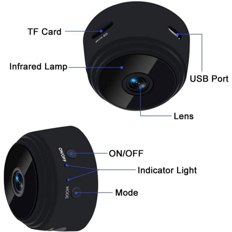 Security: Wi-Fi Mini Camera – Wireless Smart Security Cam, Night & Motion Detection & Alarm Push