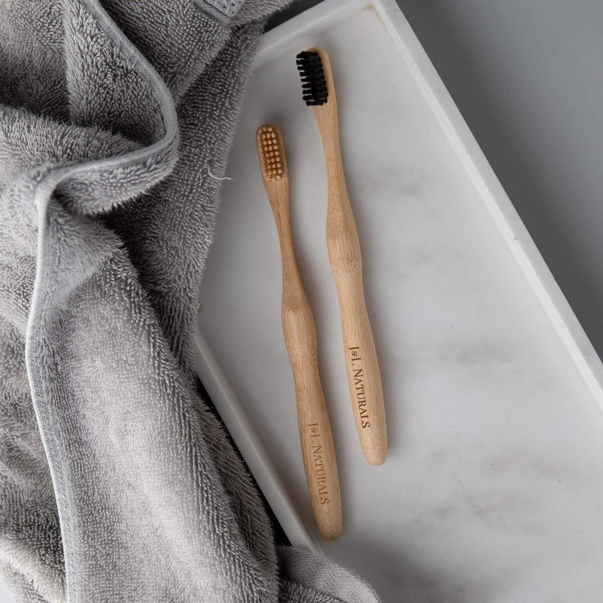 Bamboo, Duo, Toothbrushes, Bio-Degradable/Eco-Friendly, Ergonomic Handle With Soft Wavy Bristles...HEAVY TRAFFIC THIS WEEK!