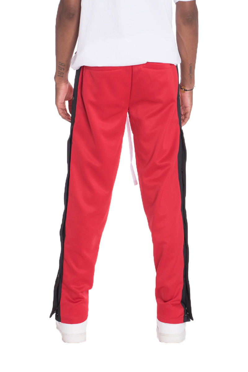Men's Snap Button Track Pants, Front & Back Pockets