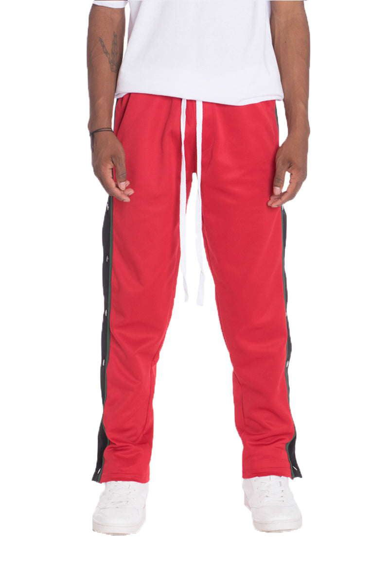 Men's Snap Button Track Pants, Front & Back Pockets