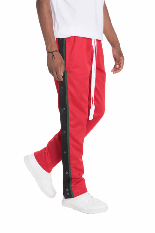 Men's Snap Button Track Pants, Front & Back Pockets