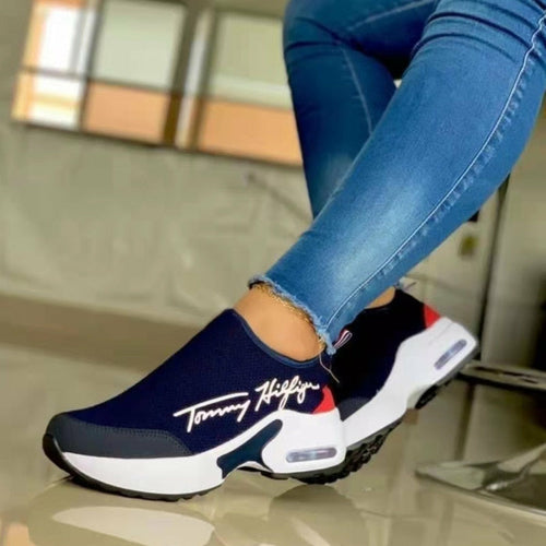 Women's Tommy Hilfiger Fashion, Casual, Breathable, Wedges, Slip On Sneakers.