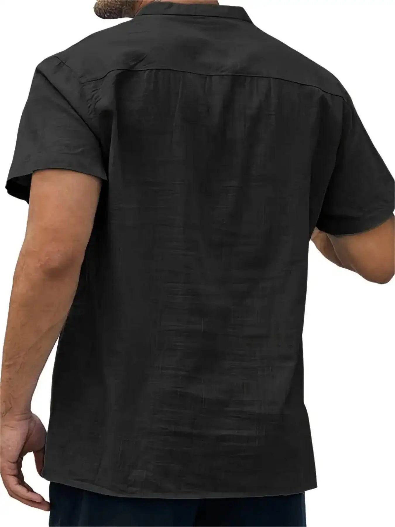 Men's Cotton/Linen Shirt With Pocket, Casual Polo Shirt....20% OFF!