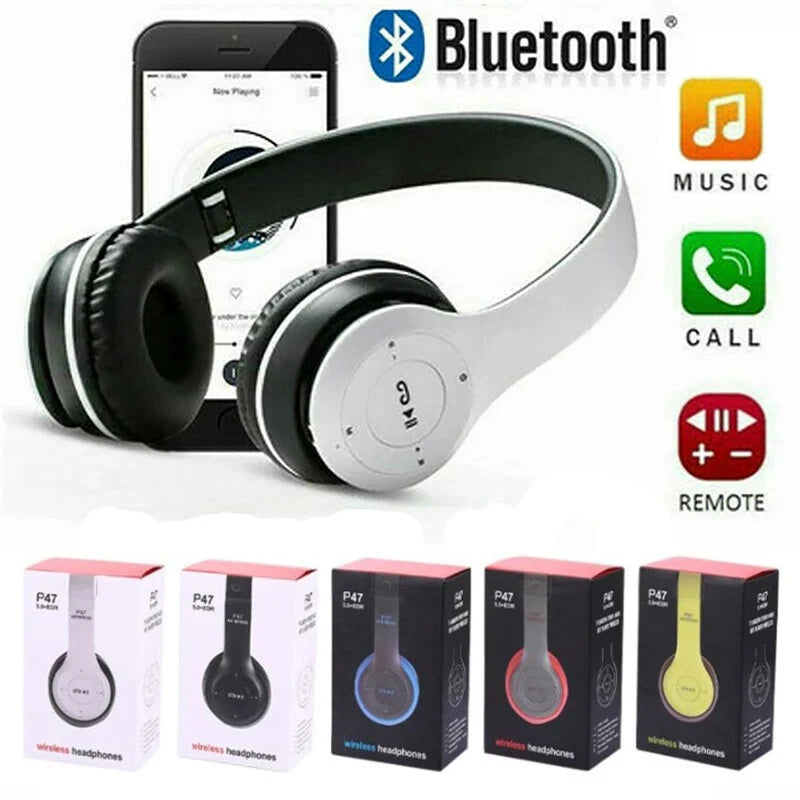 Handsfree Wireless Headphones/Earphone, Noise Canceling, P47 Headset, Bluetooth Head Phone For iPhone, Huawei, Samsung S22