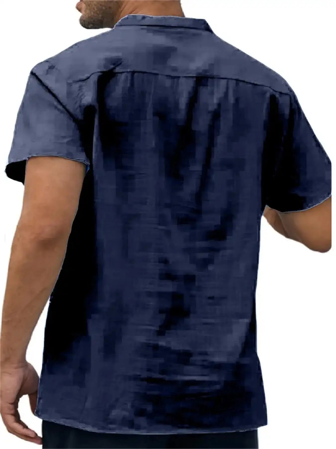 Men's Cotton/Linen Shirt With Pocket, Casual Polo Shirt....20% OFF!