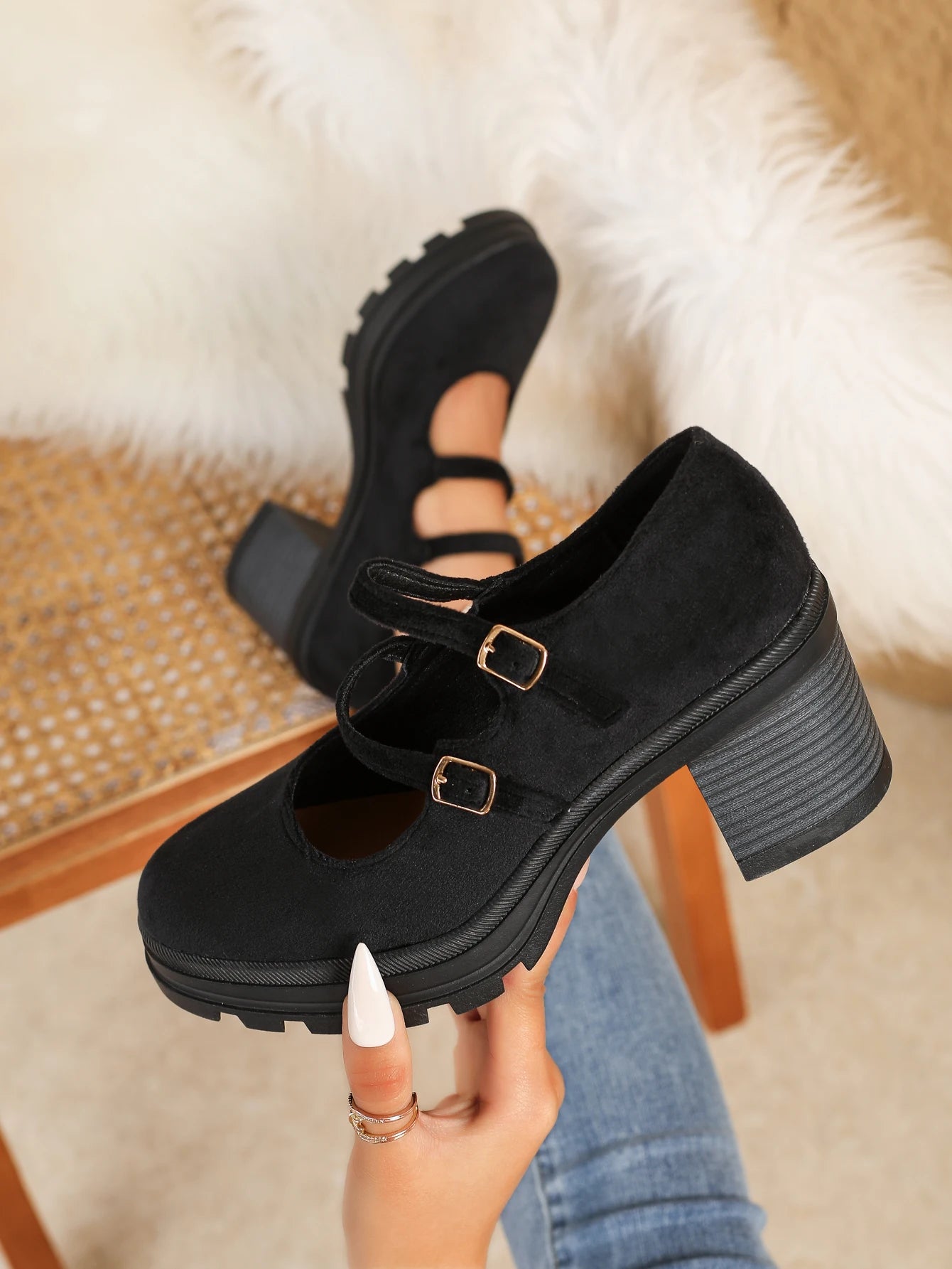 Women's Thick Soled Leather Dress Shoes With Thick Heels.....20% OFF!