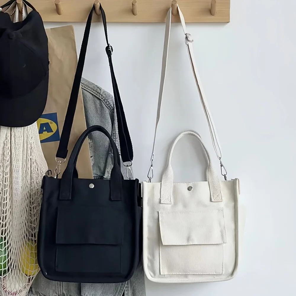 Women's Canvas Tote Bag With Pockets, Crossbody Bag, Cute Shoulder Purse Handbag. TRENDING NOW ON GOOGLE!