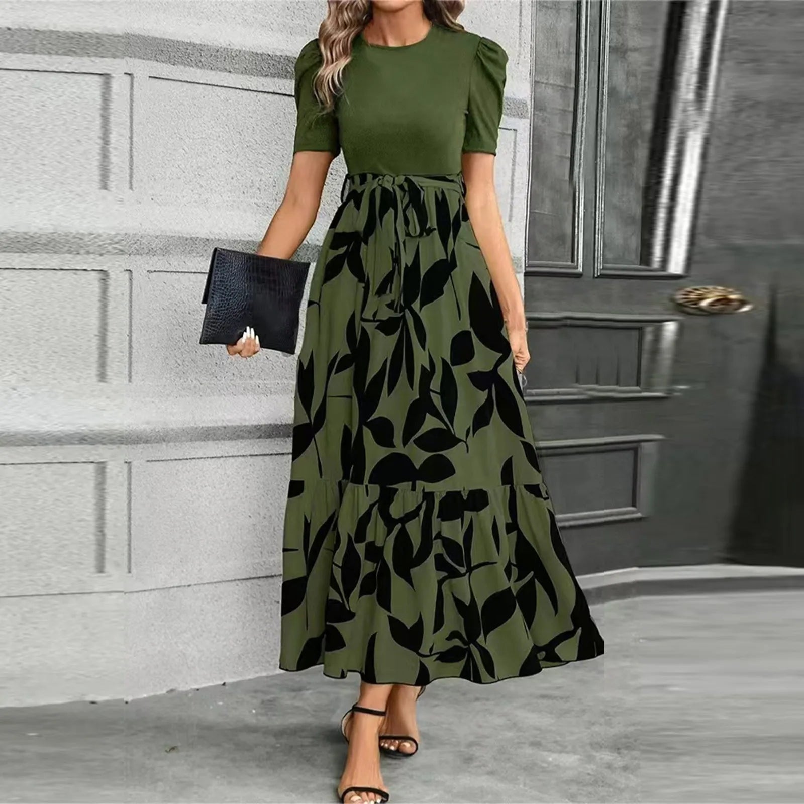 Women's Round Neck Dress, Short Sleeved, Floral Print Dresses.....20% OFF!
